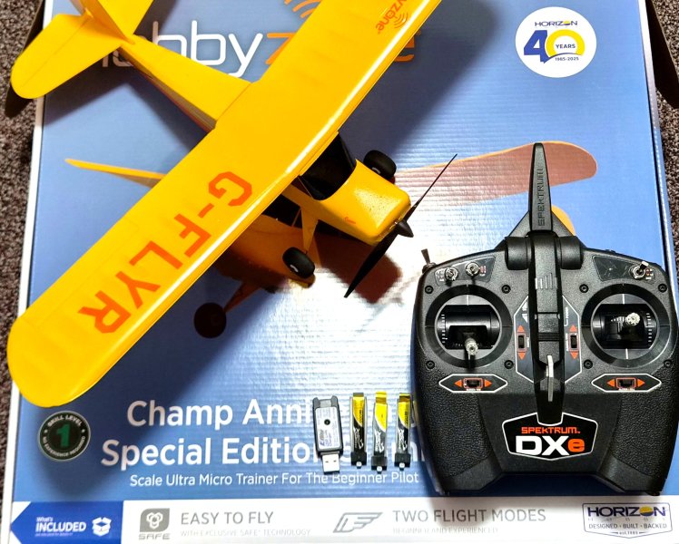 HobbyZone Champ RTF-Set (Hallen-Zustand!) inkl. Spektrum DXe & Bluetooth-Programmierkabel