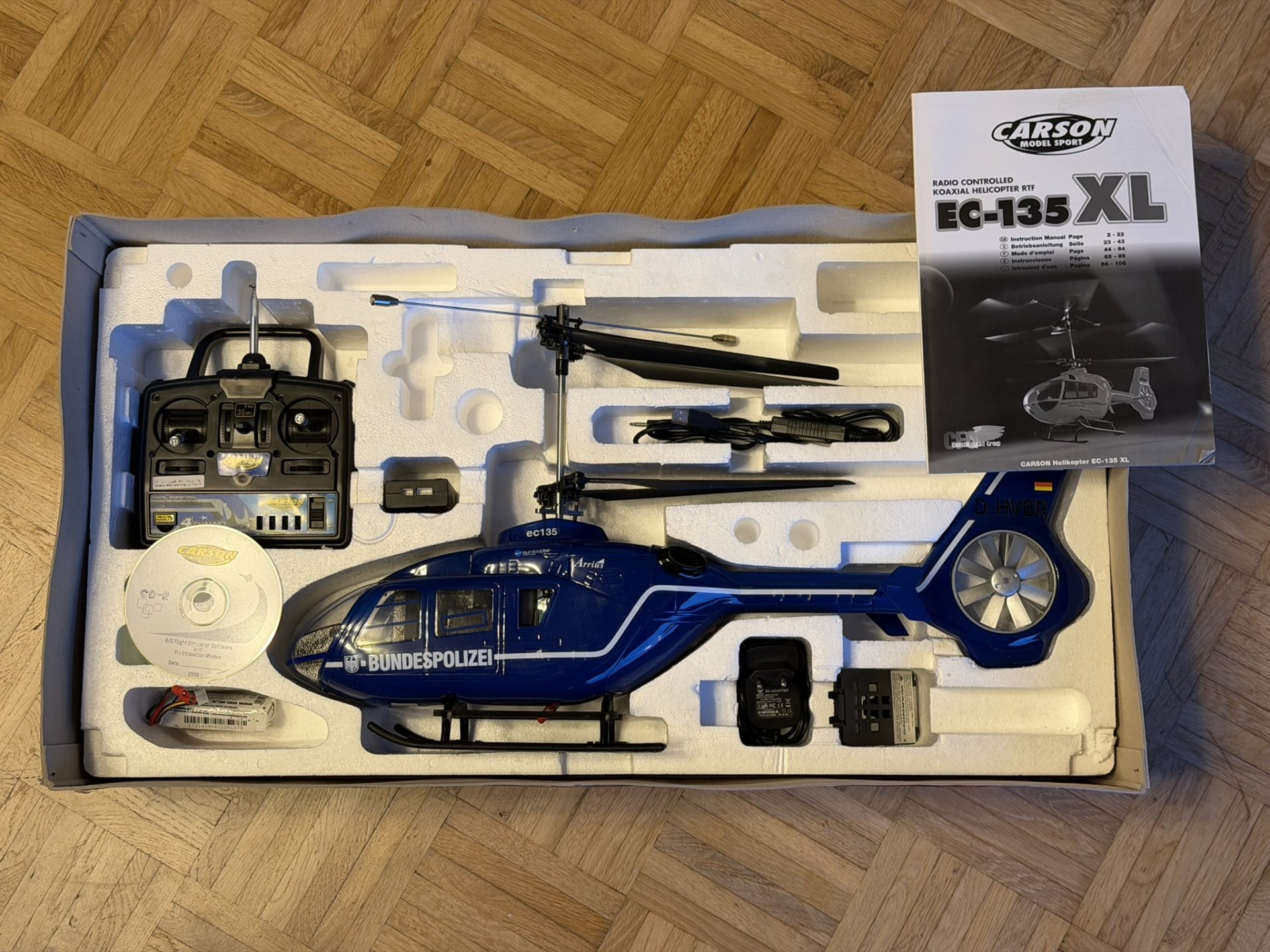 CARSON RC Helicopter EC-135 XL Hubschrauber ferngesteuert mit Simulator